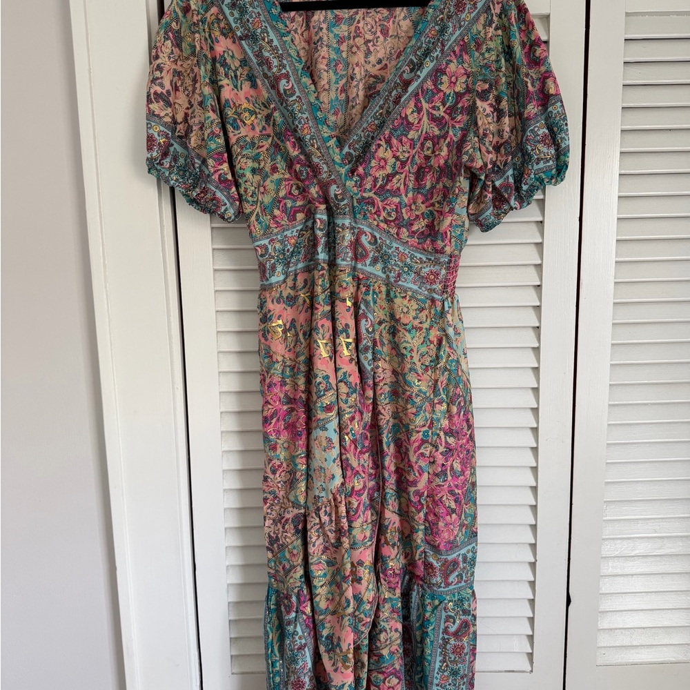 Floral V-Neck Midi Dress